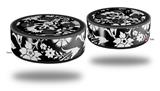 Skin Wrap Decal Set 2 Pack for Amazon Echo Dot 2 - Black and White Flower (2nd Generation ONLY - Echo NOT INCLUDED)