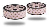 Skin Wrap Decal Set 2 Pack for Amazon Echo Dot 2 - Gold Fleur-de-lis (2nd Generation ONLY - Echo NOT INCLUDED)