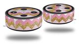 Skin Wrap Decal Set 2 Pack for Amazon Echo Dot 2 - Pink and White Chevron (2nd Generation ONLY - Echo NOT INCLUDED)