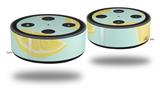 Skin Wrap Decal Set 2 Pack compatible with Amazon Echo Dot 2 Lemons Blue (2nd Generation ONLY - Echo NOT INCLUDED)