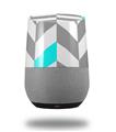 Decal Style Skin Wrap for Google Home Original - Chevrons Gray And Aqua (GOOGLE HOME NOT INCLUDED)