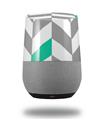 Decal Style Skin Wrap for Google Home Original - Chevrons Gray And Turquoise (GOOGLE HOME NOT INCLUDED)