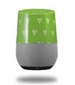 Decal Style Skin Wrap for Google Home Original - Hearts Green On White (GOOGLE HOME NOT INCLUDED)