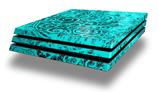 Vinyl Decal Skin Wrap compatible with Sony PlayStation 4 Pro Console Folder Doodles Neon Teal (PS4 NOT INCLUDED)