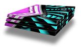 Vinyl Decal Skin Wrap compatible with Sony PlayStation 4 Pro Console Black Waves Neon Teal Hot Pink (PS4 NOT INCLUDED)