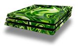 Vinyl Decal Skin Wrap compatible with Sony PlayStation 4 Pro Console Liquid Metal Chrome Neon Green (PS4 NOT INCLUDED)