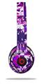 WraptorSkinz Skin Decal Wrap compatible with Beats Solo 2 and Solo 3 Wireless Headphones Purple Checker Graffiti (HEADPHONES NOT INCLUDED)