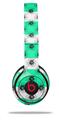 WraptorSkinz Skin Decal Wrap compatible with Beats Solo 2 and Solo 3 Wireless Headphones Kearas Daisies Stripe SeaFoam (HEADPHONES NOT INCLUDED)
