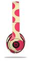 WraptorSkinz Skin Decal Wrap compatible with Beats Solo 2 and Solo 3 Wireless Headphones Kearas Polka Dots Pink On Cream (HEADPHONES NOT INCLUDED)