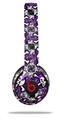 WraptorSkinz Skin Decal Wrap compatible with Beats Solo 2 and Solo 3 Wireless Headphones Splatter Girly Skull Purple (HEADPHONES NOT INCLUDED)