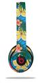 WraptorSkinz Skin Decal Wrap compatible with Beats Solo 2 and Solo 3 Wireless Headphones Beach Flowers 02 Blue Medium (HEADPHONES NOT INCLUDED)