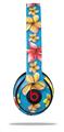WraptorSkinz Skin Decal Wrap compatible with Beats Solo 2 and Solo 3 Wireless Headphones Beach Flowers Blue Medium (HEADPHONES NOT INCLUDED)
