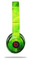 WraptorSkinz Skin Decal Wrap compatible with Beats Solo 2 and Solo 3 Wireless Headphones Cubic Shards Green (HEADPHONES NOT INCLUDED)