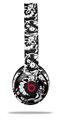 WraptorSkinz Skin Decal Wrap compatible with Beats Solo 2 and Solo 3 Wireless Headphones Black and White Flower (HEADPHONES NOT INCLUDED)