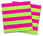 WraptorSkinz Vinyl Craft Cutter Designer 12x12 Sheets Psycho Stripes Neon Green and Hot Pink - 2 Pack
