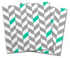 WraptorSkinz Vinyl Craft Cutter Designer 12x12 Sheets Chevrons Gray And Turquoise - 2 Pack