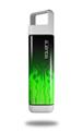 Skin Decal Wrap for Clean Bottle Square Titan Plastic 25oz Fire Flames Green (BOTTLE NOT INCLUDED)