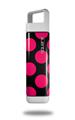 Skin Decal Wrap for Clean Bottle Square Titan Plastic 25oz Kearas Polka Dots Pink On Black (BOTTLE NOT INCLUDED)