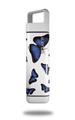 Skin Decal Wrap for Clean Bottle Square Titan Plastic 25oz Butterflies Blue (BOTTLE NOT INCLUDED)