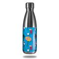 Skin Decal Wrap for RTIC Water Bottle 17oz Beach Party Umbrellas Blue Medium (BOTTLE NOT INCLUDED)