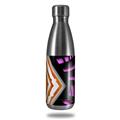 Skin Decal Wrap for RTIC Water Bottle 17oz Black Waves Orange Hot Pink (BOTTLE NOT INCLUDED)