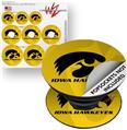 Decal Style Vinyl Skin Wrap 3 Pack for PopSockets Iowa Hawkeyes Herkey Black on Gold (POPSOCKET NOT INCLUDED)