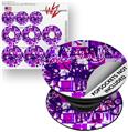 Decal Style Vinyl Skin Wrap 3 Pack for PopSockets Purple Checker Graffiti (POPSOCKET NOT INCLUDED)