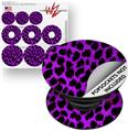 Decal Style Vinyl Skin Wrap 3 Pack for PopSockets Purple Leopard (POPSOCKET NOT INCLUDED)