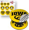 Decal Style Vinyl Skin Wrap 3 Pack for PopSockets Iowa Hawkeyes Tigerhawk Oval 01 Black on Gold (POPSOCKET NOT INCLUDED)