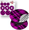 Decal Style Vinyl Skin Wrap 3 Pack for PopSockets Pink Plaid (POPSOCKET NOT INCLUDED)