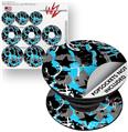 Decal Style Vinyl Skin Wrap 3 Pack for PopSockets SceneKid Blue (POPSOCKET NOT INCLUDED)