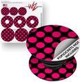 Decal Style Vinyl Skin Wrap 3 Pack for PopSockets Kearas Polka Dots Pink On Black (POPSOCKET NOT INCLUDED)