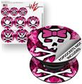 Decal Style Vinyl Skin Wrap 3 Pack for PopSockets Pink Bow Princess (POPSOCKET NOT INCLUDED)