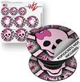 Decal Style Vinyl Skin Wrap 3 Pack for PopSockets Pink Skull (POPSOCKET NOT INCLUDED)