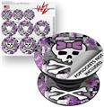 Decal Style Vinyl Skin Wrap 3 Pack for PopSockets Princess Skull Purple (POPSOCKET NOT INCLUDED)