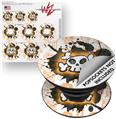 Decal Style Vinyl Skin Wrap 3 Pack for PopSockets Cartoon Skull Orange (POPSOCKET NOT INCLUDED)