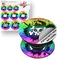 Decal Style Vinyl Skin Wrap 3 Pack for PopSockets Cartoon Skull Rainbow (POPSOCKET NOT INCLUDED)