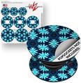 Decal Style Vinyl Skin Wrap 3 Pack for PopSockets Abstract Floral Blue (POPSOCKET NOT INCLUDED)