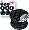 Decal Style Vinyl Skin Wrap 3 Pack for PopSockets Blue Green And Black Lips (POPSOCKET NOT INCLUDED)