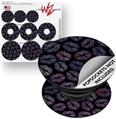 Decal Style Vinyl Skin Wrap 3 Pack for PopSockets Purple And Black Lips (POPSOCKET NOT INCLUDED)