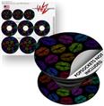 Decal Style Vinyl Skin Wrap 3 Pack for PopSockets Rainbow Lips Black (POPSOCKET NOT INCLUDED)