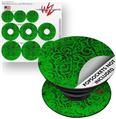 Decal Style Vinyl Skin Wrap 3 Pack for PopSockets Folder Doodles Green (POPSOCKET NOT INCLUDED)