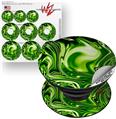 Decal Style Vinyl Skin Wrap 3 Pack compatible with PopSockets Liquid Metal Chrome Neon Green (POPSOCKET NOT INCLUDED)