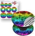 Decal Style Vinyl Skin Wrap 3 Pack for PopSockets Cute Rainbow Monsters (POPSOCKET NOT INCLUDED)