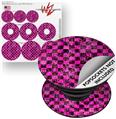 Decal Style Vinyl Skin Wrap 3 Pack for PopSockets Pink Checkerboard Sketches (POPSOCKET NOT INCLUDED)