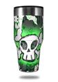 Skin Decal Wrap for Walmart Ozark Trail Tumblers 40oz Cartoon Skull Green (TUMBLER NOT INCLUDED) by WraptorSkinz