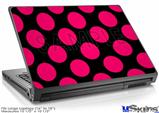 Laptop Skin (Large) - Kearas Polka Dots Pink On Black