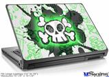 Laptop Skin (Large) - Cartoon Skull Green