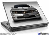 Laptop Skin (Large) - 2010 Chevy Camaro Silver - White Stripes