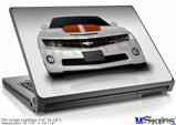 Laptop Skin (Large) - 2010 Chevy Camaro White - Orange Stripes